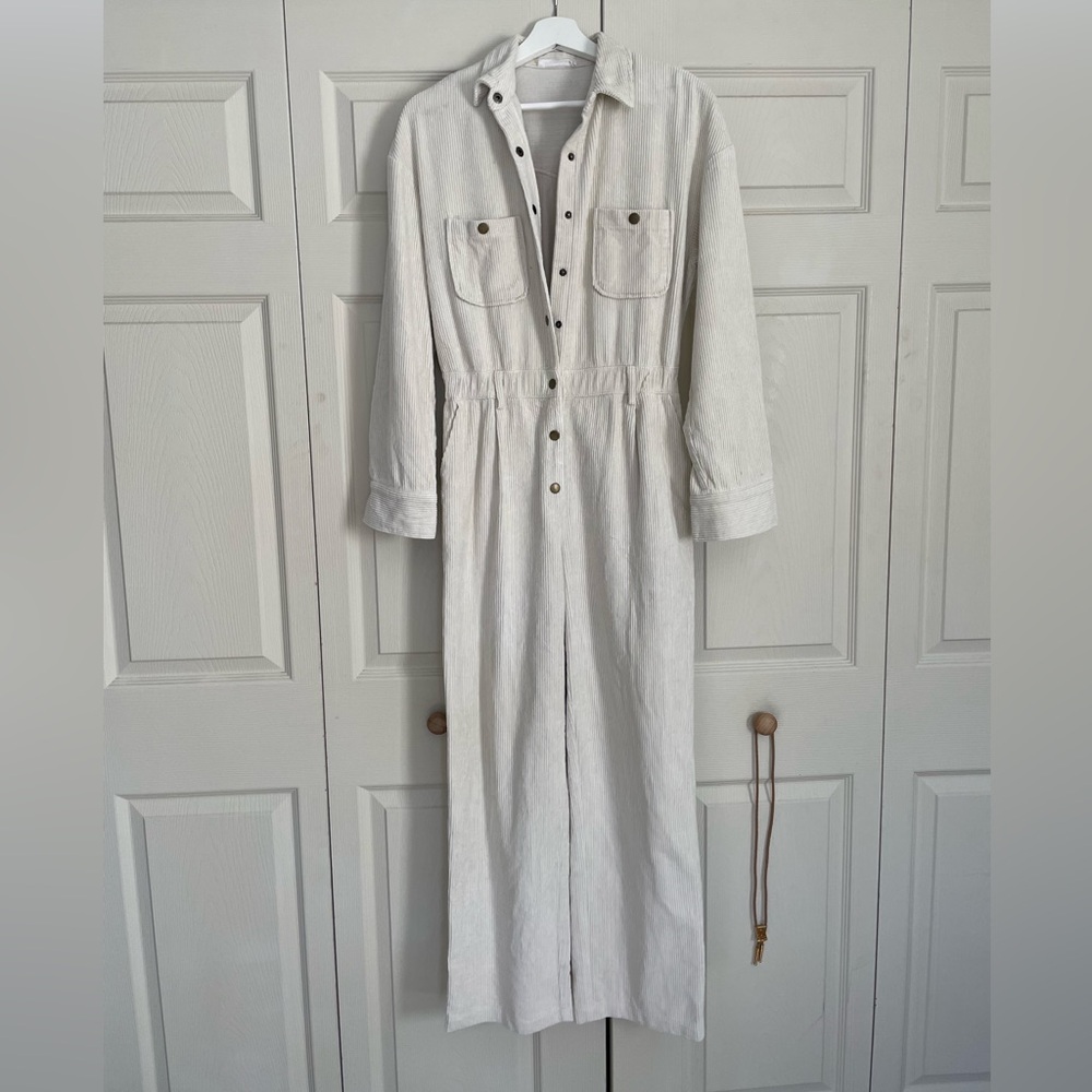 12th Tribe - Cream Corduroy Jumpsuit